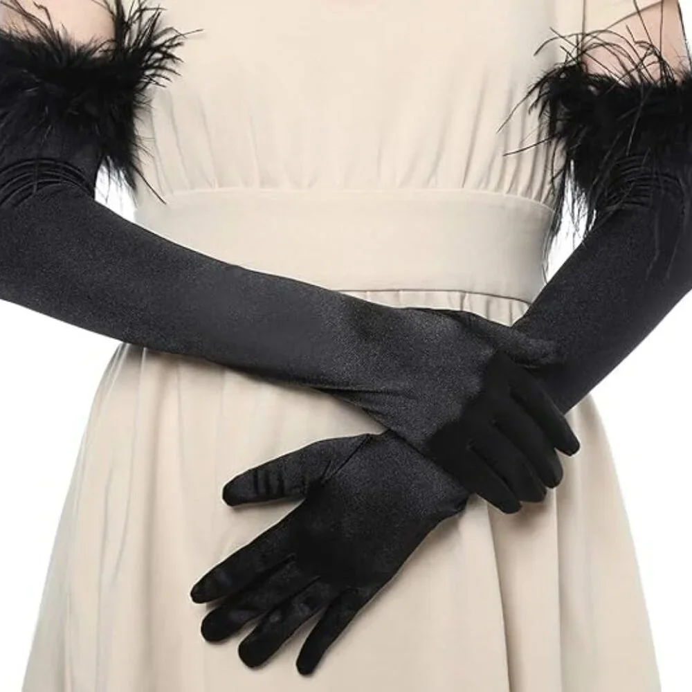 Long Satin Opera Gloves